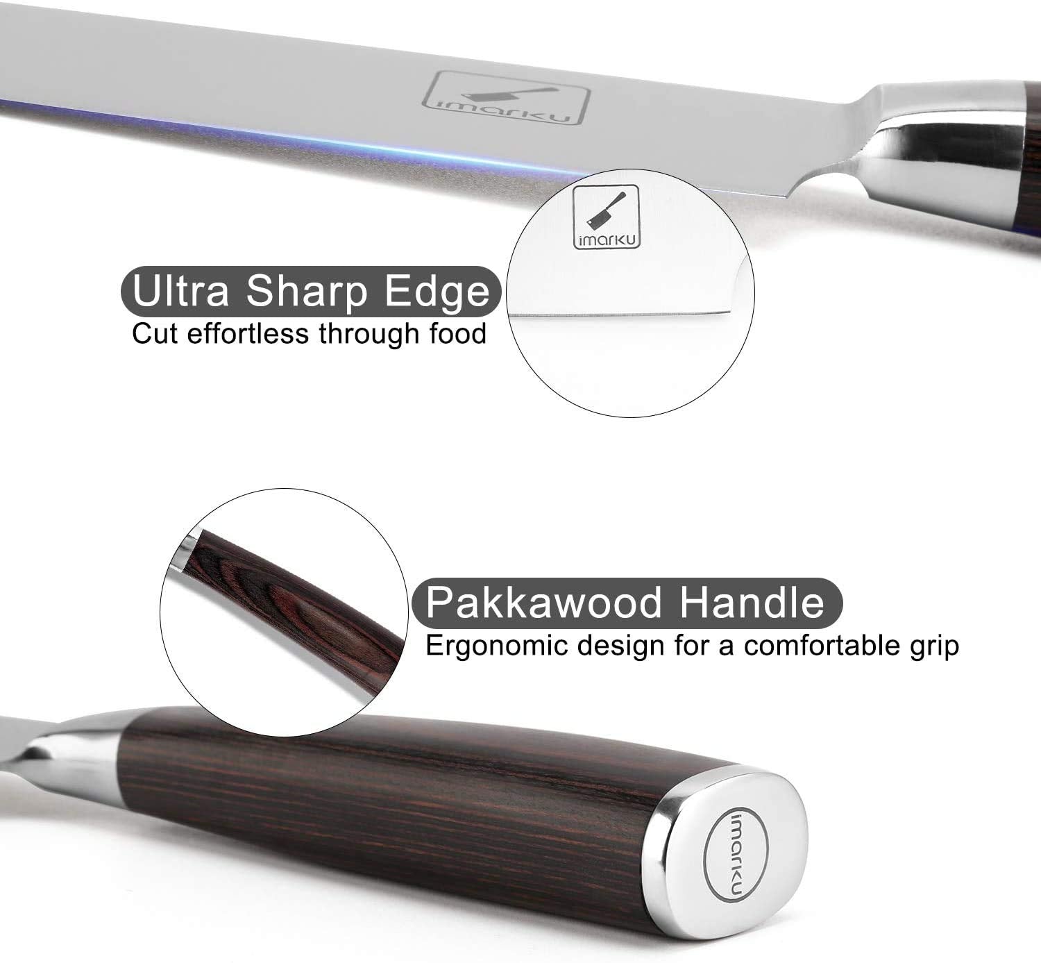 Imarku cuchillo chef corte multifuncional para picar, rebanar y trocear