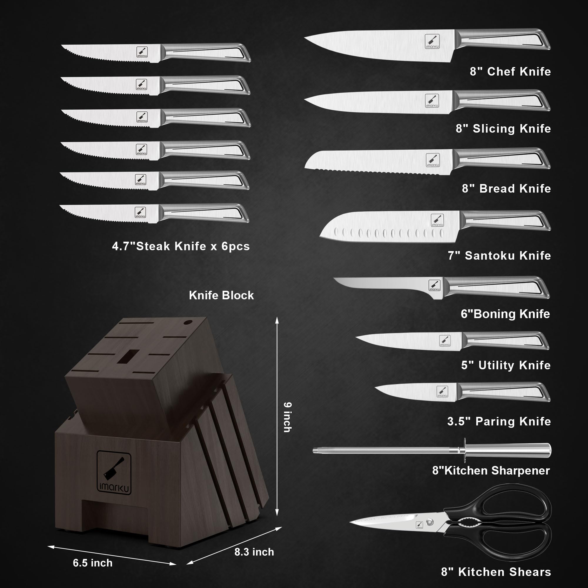 Cuchillo deshuesar imarku 6 pulgadas para separar carne con control