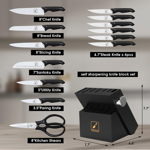 Cuchillo pan imarku de 8 pulgadas serrado para rebanar pan sin esfuerzo.