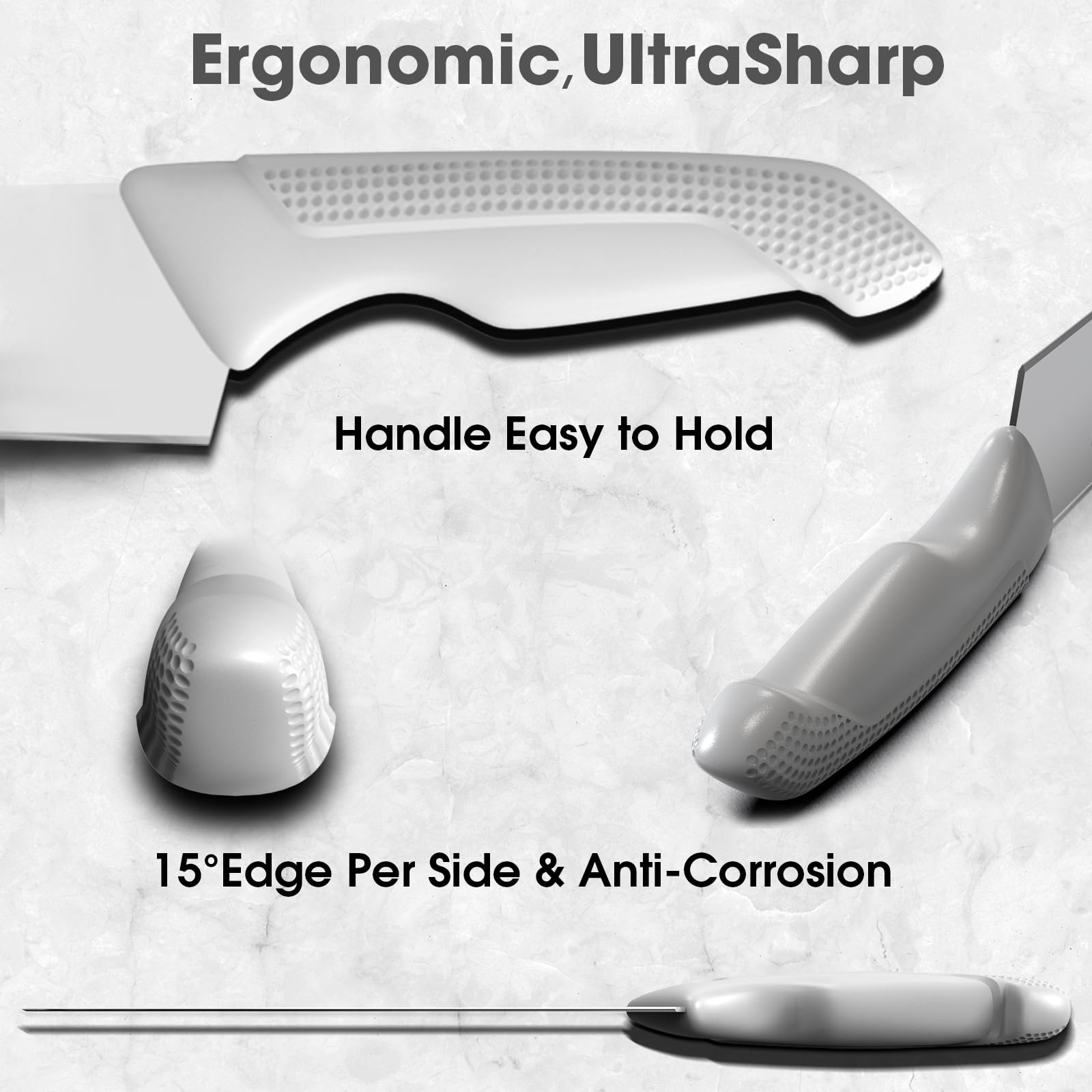 Cuchillo Santoku imarku de 7 pulgadas, mango ergonómico para comodidad prolongada