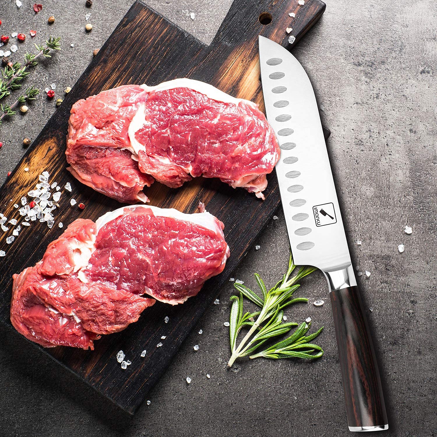 Cuchillo imarku santoku 7 pulgadas – resistente a la oxidación para cocinas modernas.