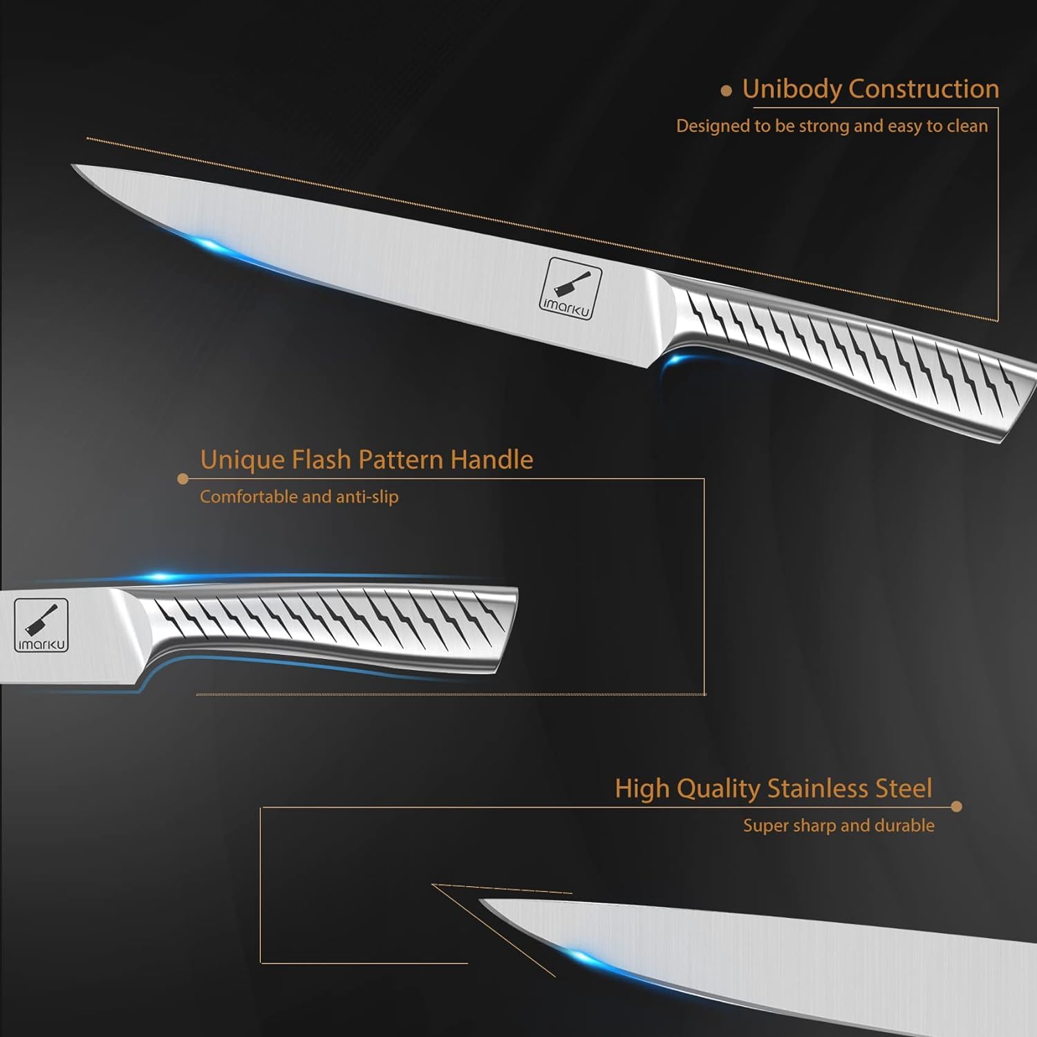 Cuchillo santoku imarku de 7 pulgadas, versátil para picar y rebanar