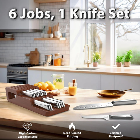 Imarku cuchillo santoku 7 pulgadas, versátil para verduras y carnes.