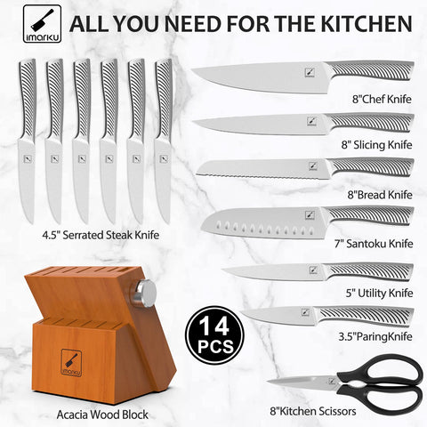 Cuchillo santoku imarku 7 pulgadas ideal para tareas variadas.