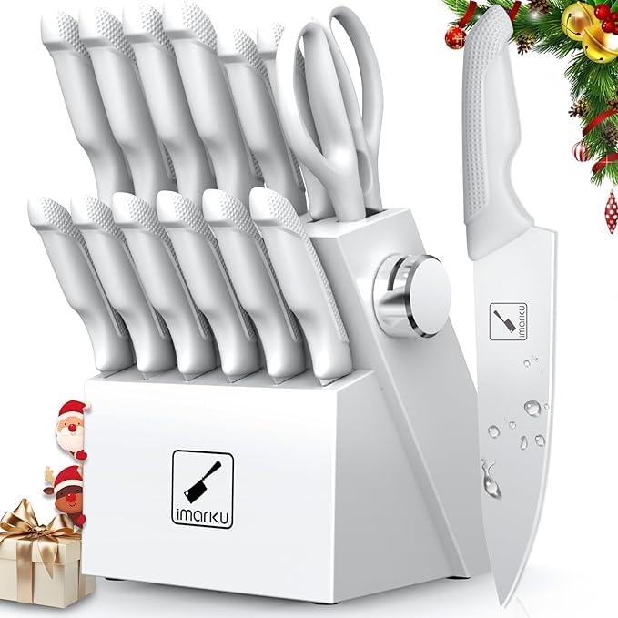 Cuchillo santoku imarku para cortes suaves y controlados.