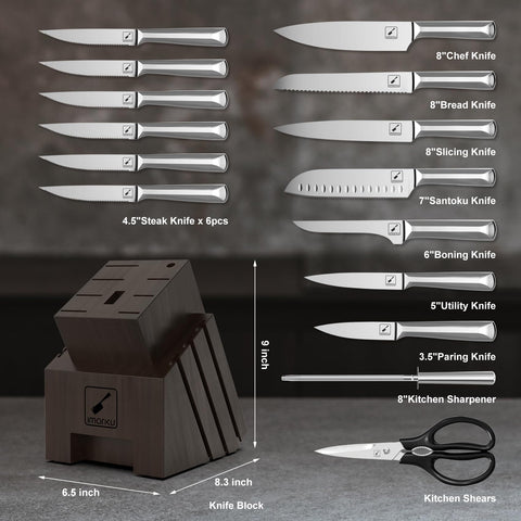 Cuchillo de pan Imarku para rebanar pan crujiente sin deshilacharse.