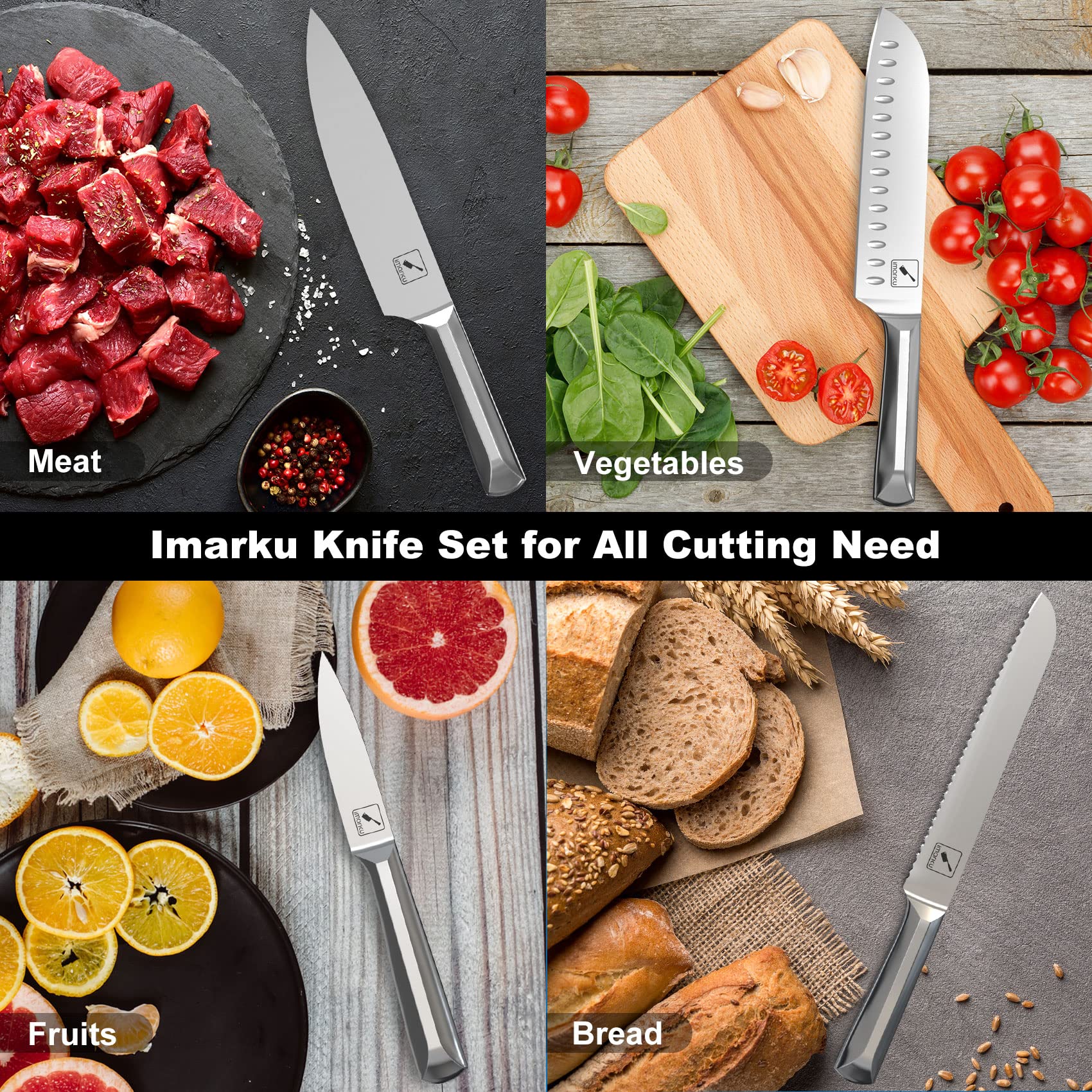 Cuchillo pelar Imarku para pelar frutas y verduras con precisión.