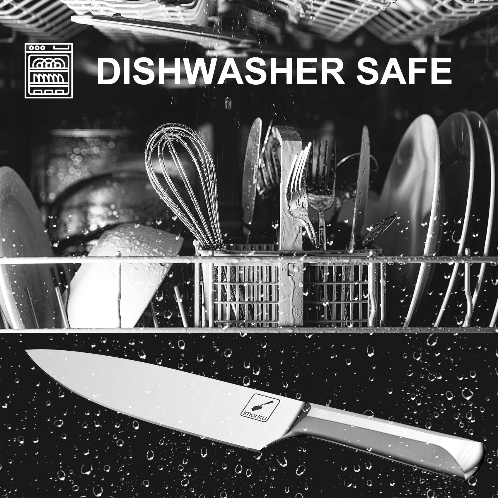 Cuchillo santoku Imarku para cortar carne, verduras y hortalizas con facilidad.