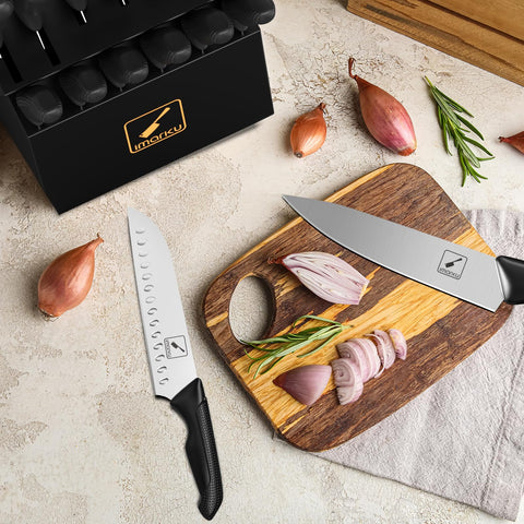 Conjunto de cuchillos bistec imarku de 4,5 pulgadas para servir carnes.