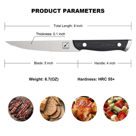 Hoja serrada de Imarku para cortar bistec con precisión