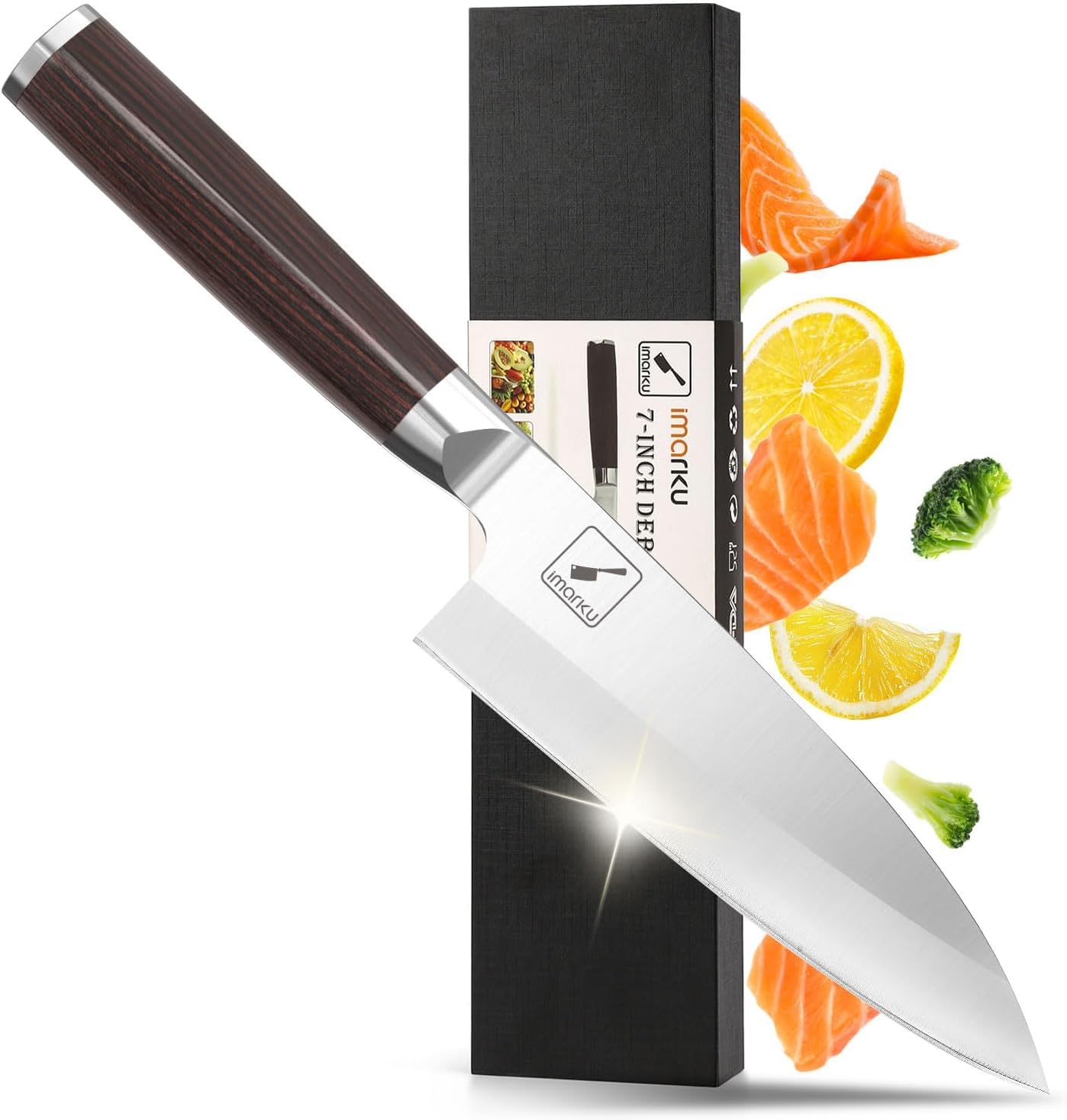 Cuchillo Deba imarku con hoja ultra afilada para precisión al pescado