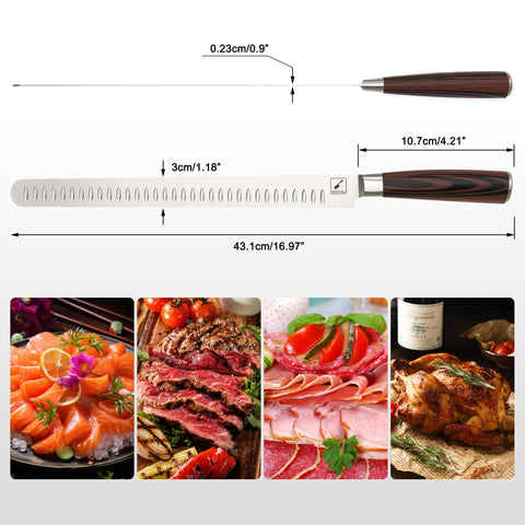 Diseño imarku con borde estrechado y afilado para cortes suaves.