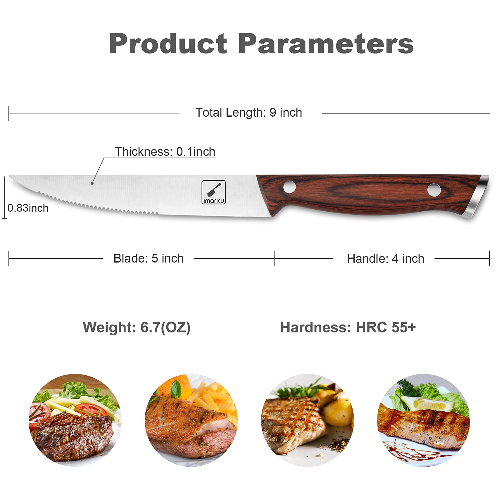 Hoja de una pieza Imarku ofrece mayor resistencia y estabilidad al cortar.