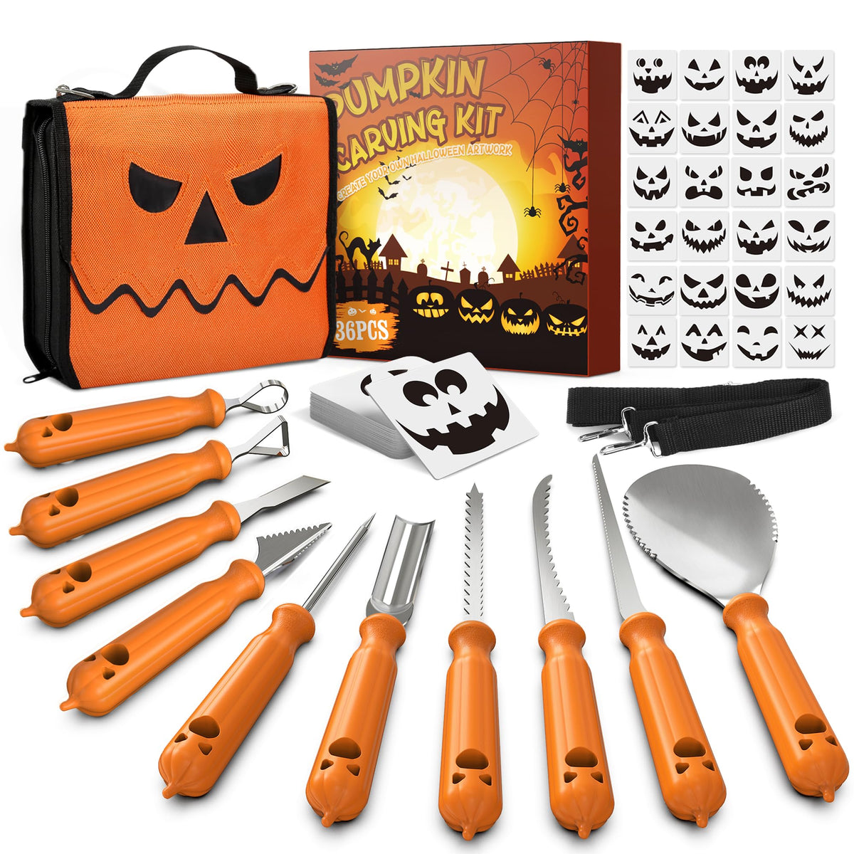 Kit imarku de tallado de calabaza, 36 piezas, ideal para principiantes con precisión