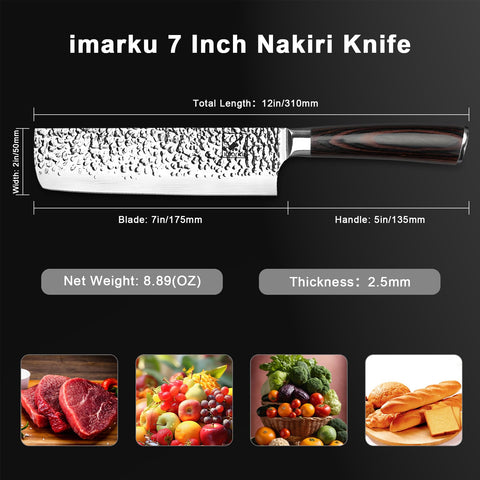 Filo martillado IMARKU Nakiri facilita deslizamientos suaves