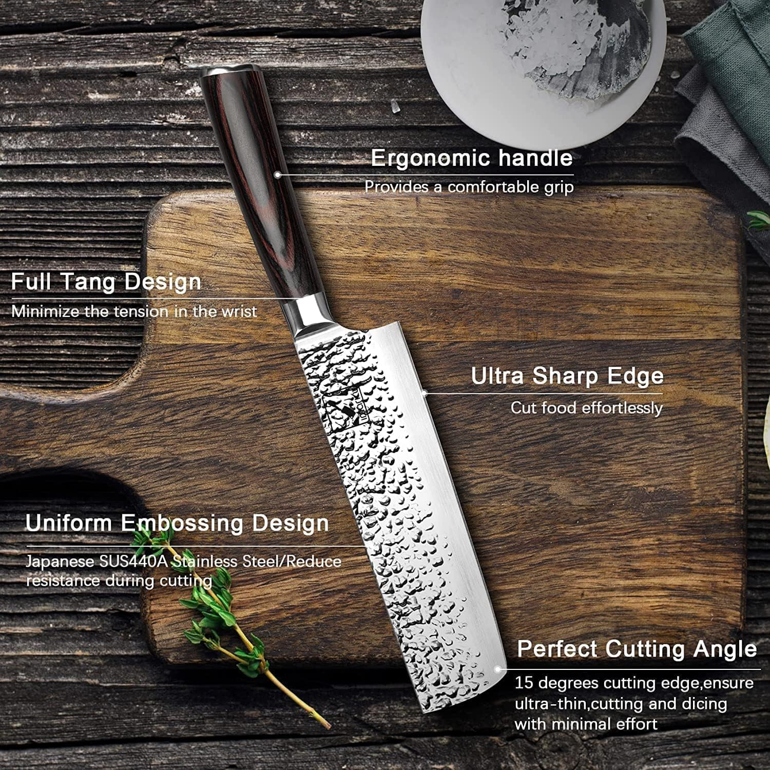 acero SUS440A de alta durabilidad en cuchillo nakiri imarku
