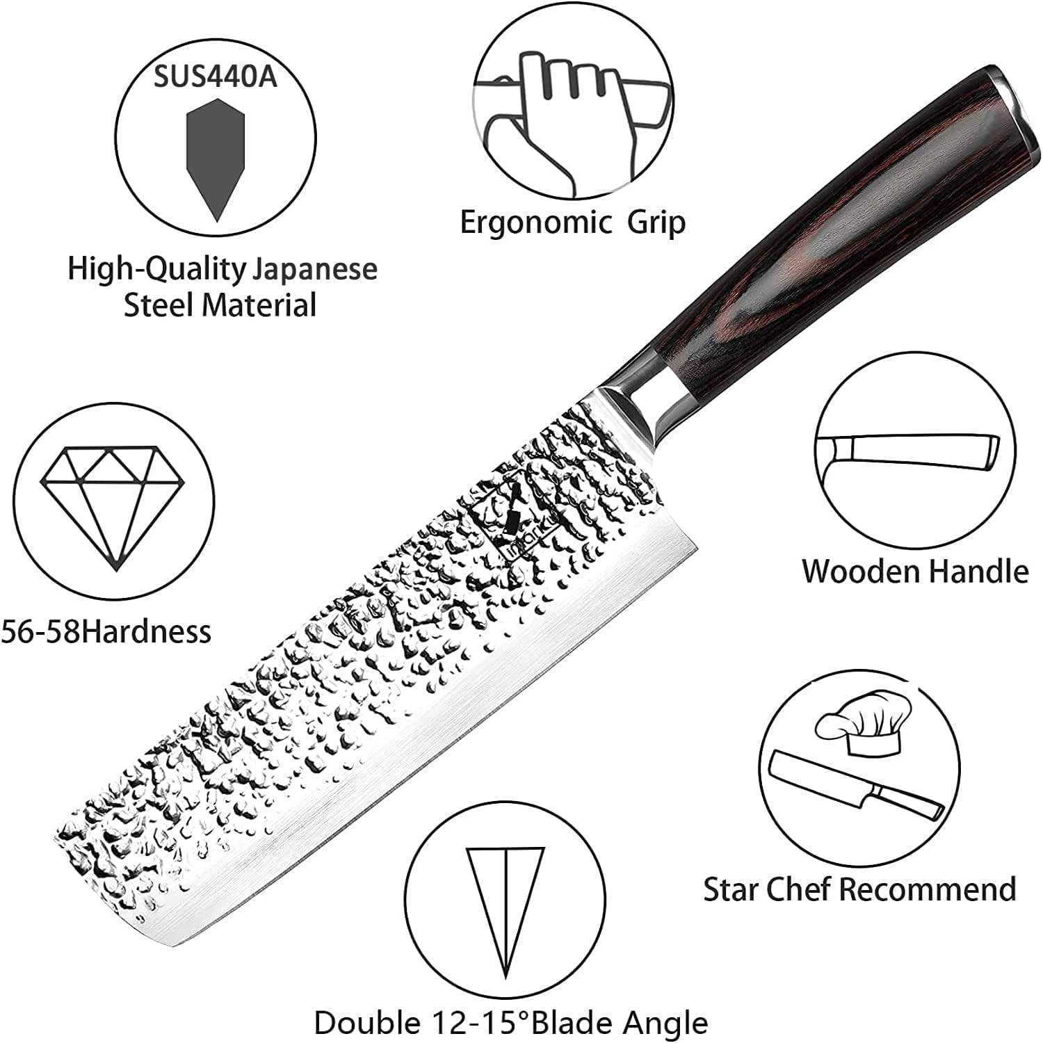 corte de carnes y pescados con filo resistente imarku nakiri