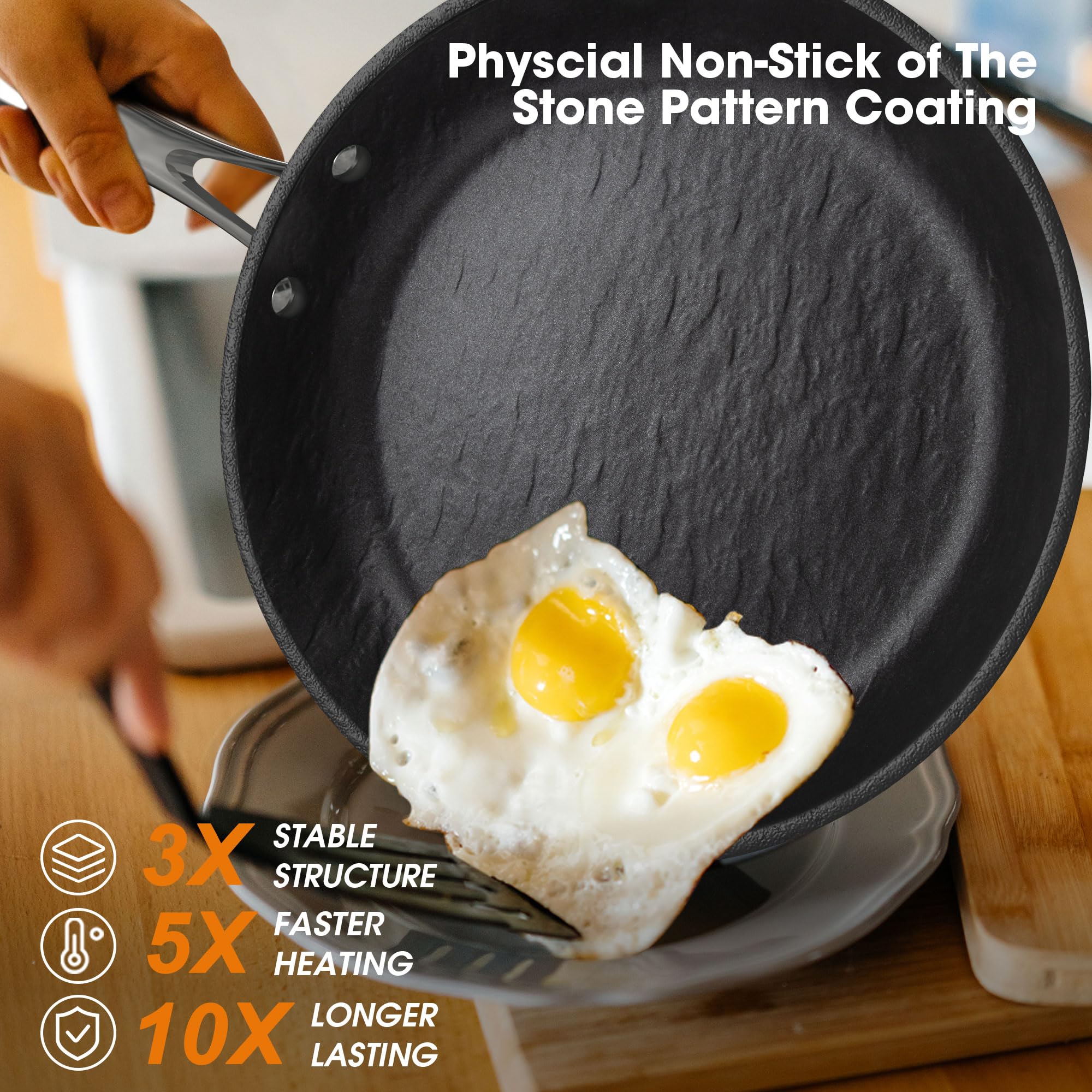 Mango de acero inoxidable ergonómico de imarku para un agarre seguro