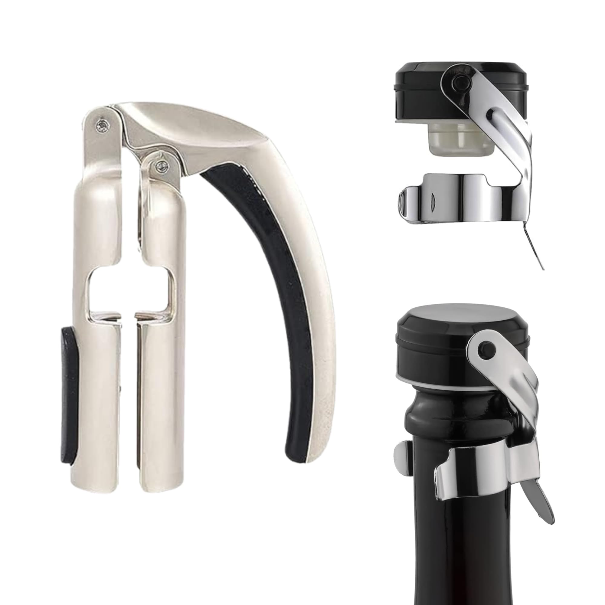 Imbibe & Indulge abrebotellas champán con palanca ergonómica para apertura suave