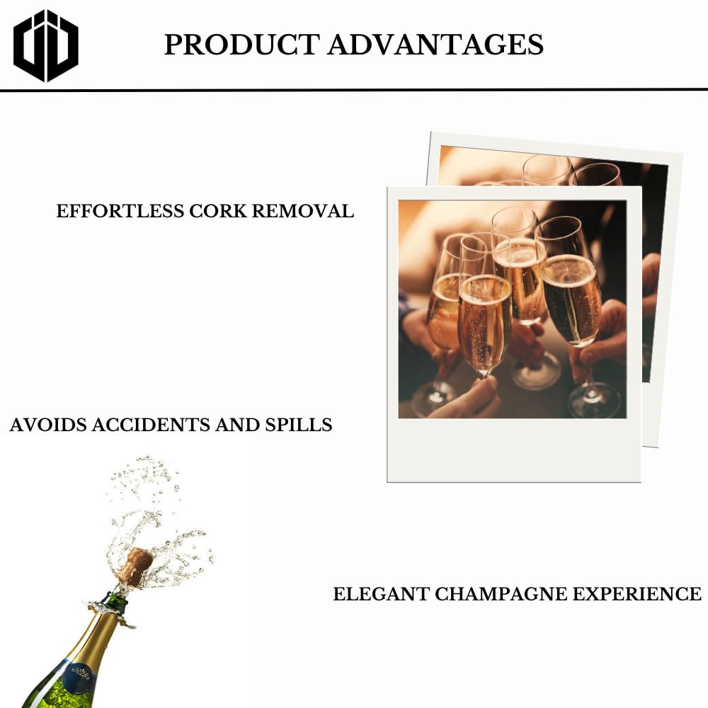 Imbibe & Indulge herramienta multiuso abre champagne, vino y cerveza para celebraciones.