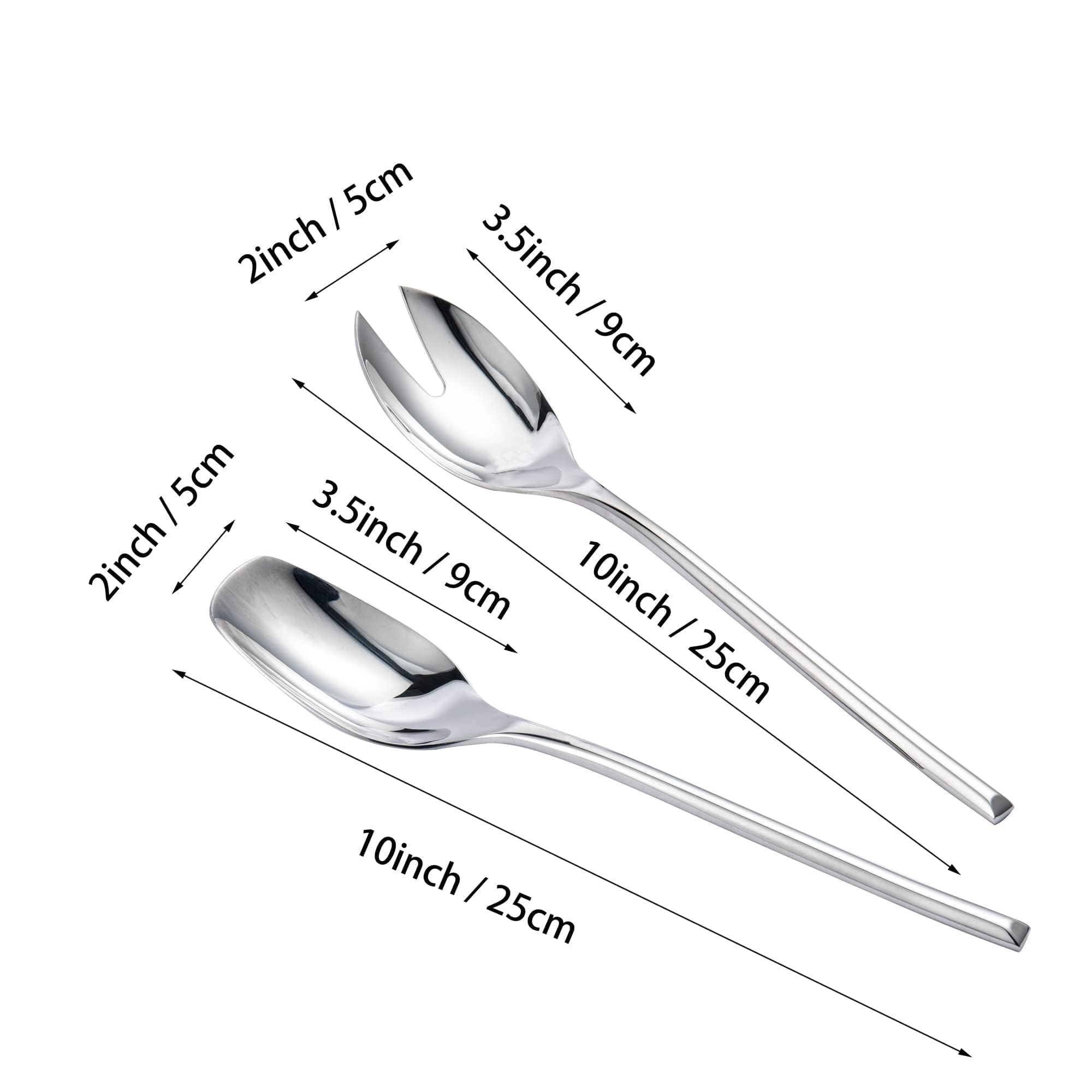 Cuchara de ensalada IMEEA en acero inoxidable, diseño pulido para mesa elegante.