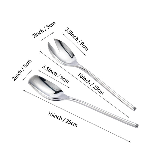 Cuchara de ensalada IMEEA en acero inoxidable, diseño pulido para mesa elegante.