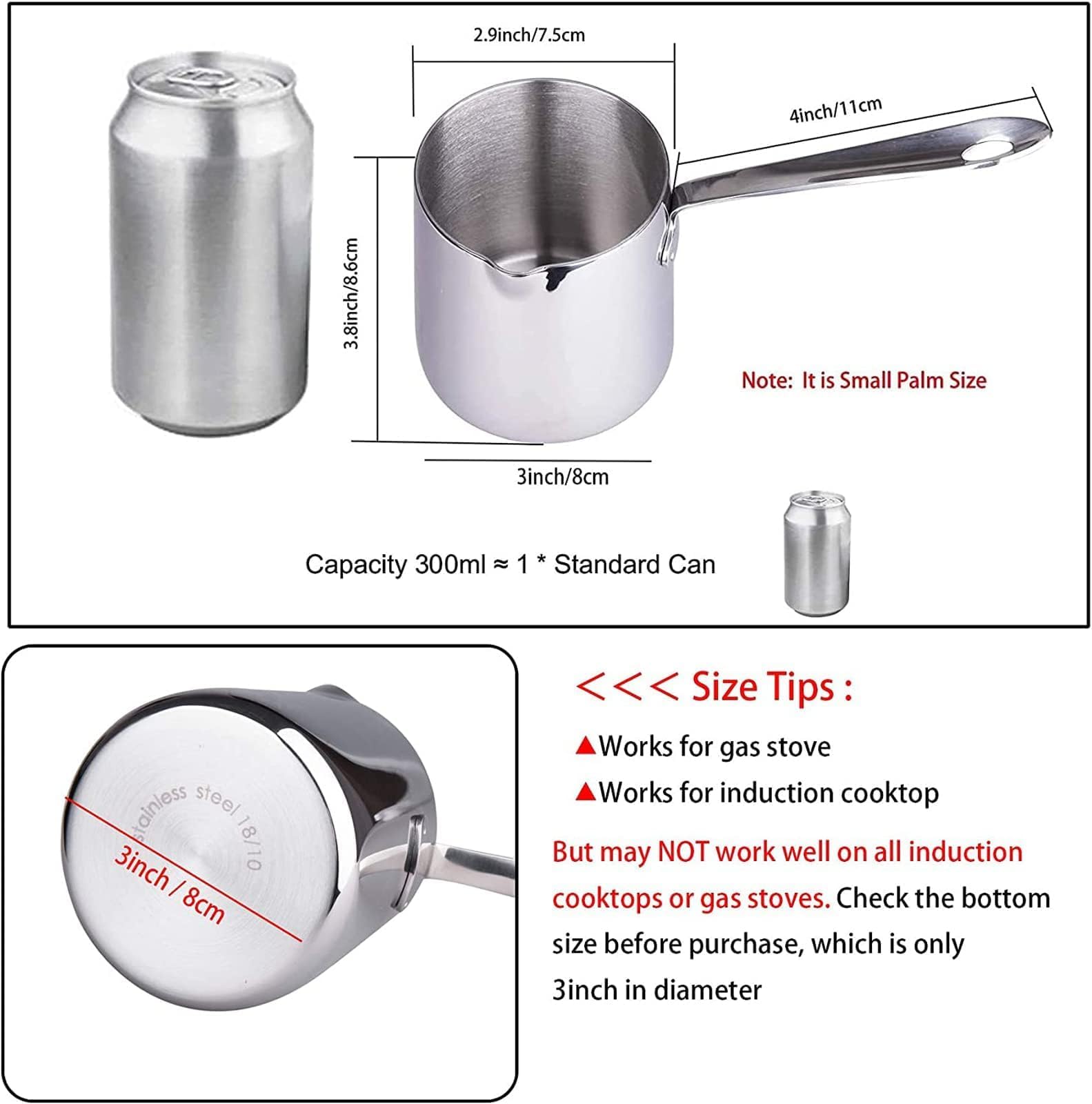 IMEEA olla mini para café turco, enfoque en calentar leche rápido.