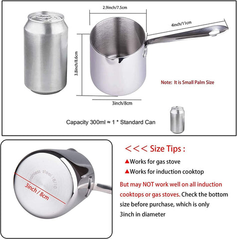 IMEEA olla mini para café turco, enfoque en calentar leche rápido.