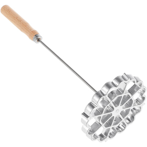 IMIKEYA rosetas timbale con mango de madera, molde duradero para frituras crujientes.