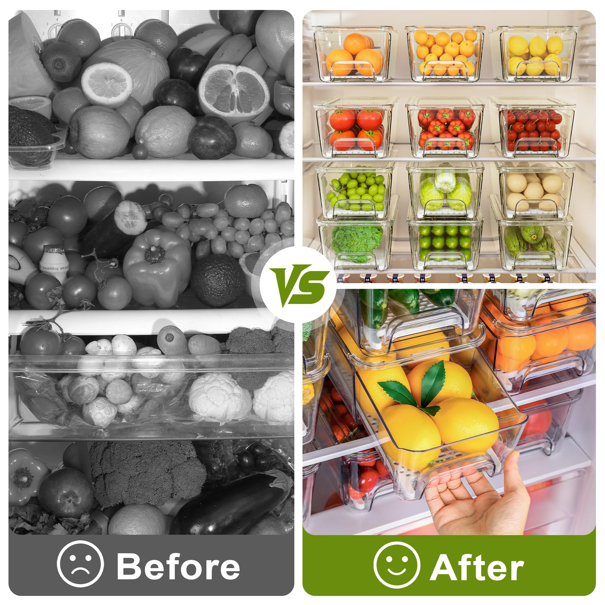 Imncya bandejas con drenaje para frutas y verduras lavadas