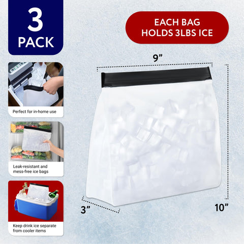 Bolsas de hielo IMPRESA con fuelle en la base para llenado estable