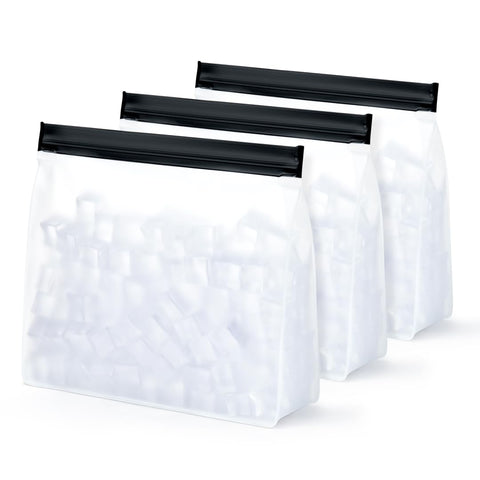 Bolsas de hielo IMPRESA grandes con cierre, ideal para almacenamiento eficiente en el congelador
