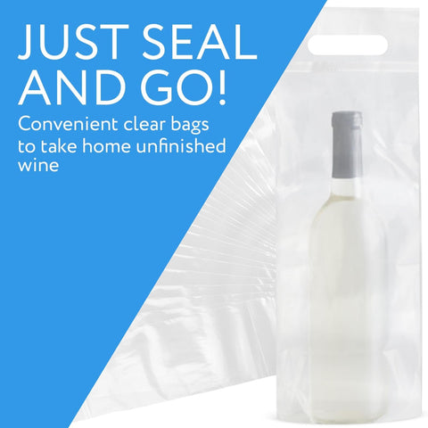 Bolsas IMPRESA transparentes con asa para regalos de vino elegantes.