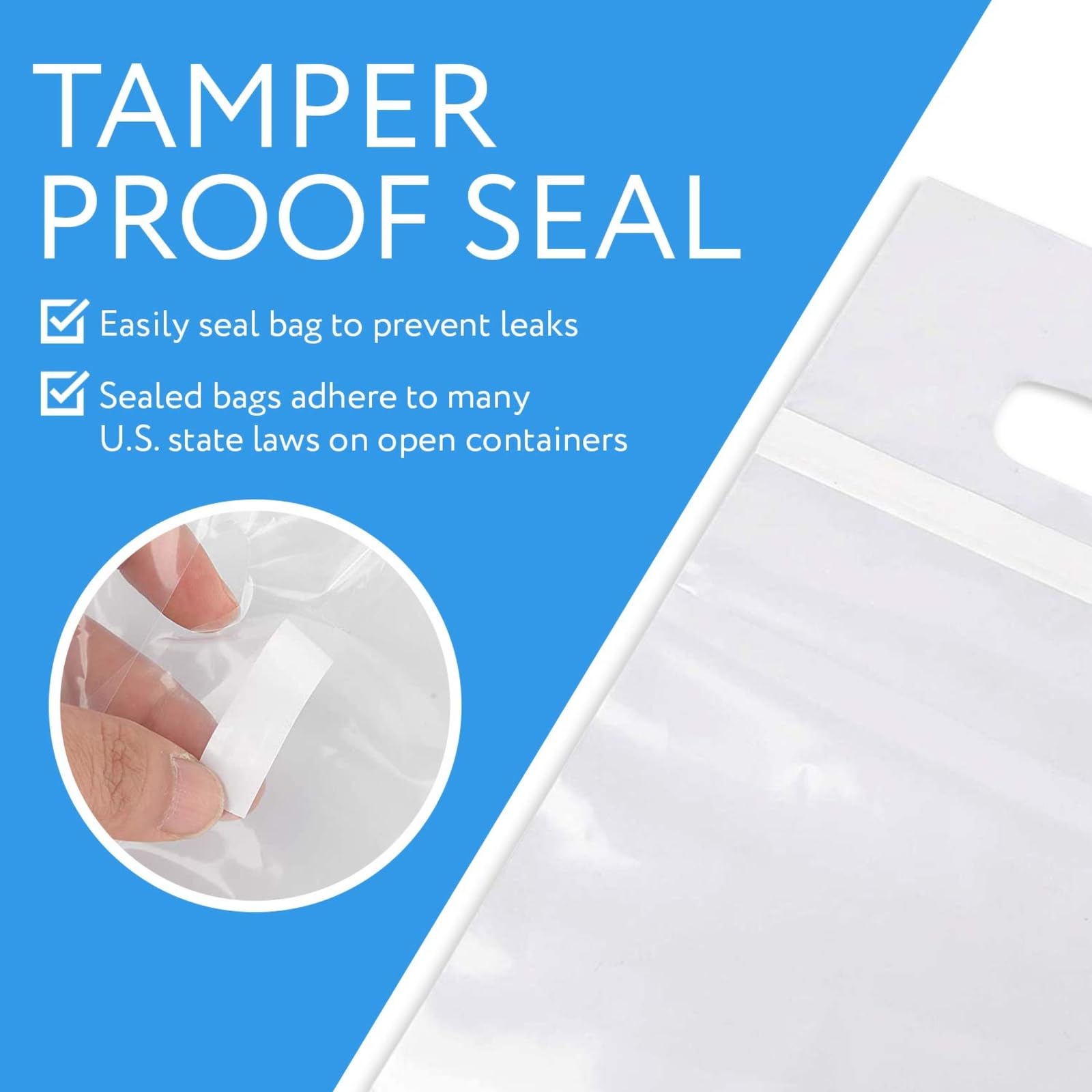 Bolsas IMPRESA transparentes con asa para viajar con vino sin derrames.