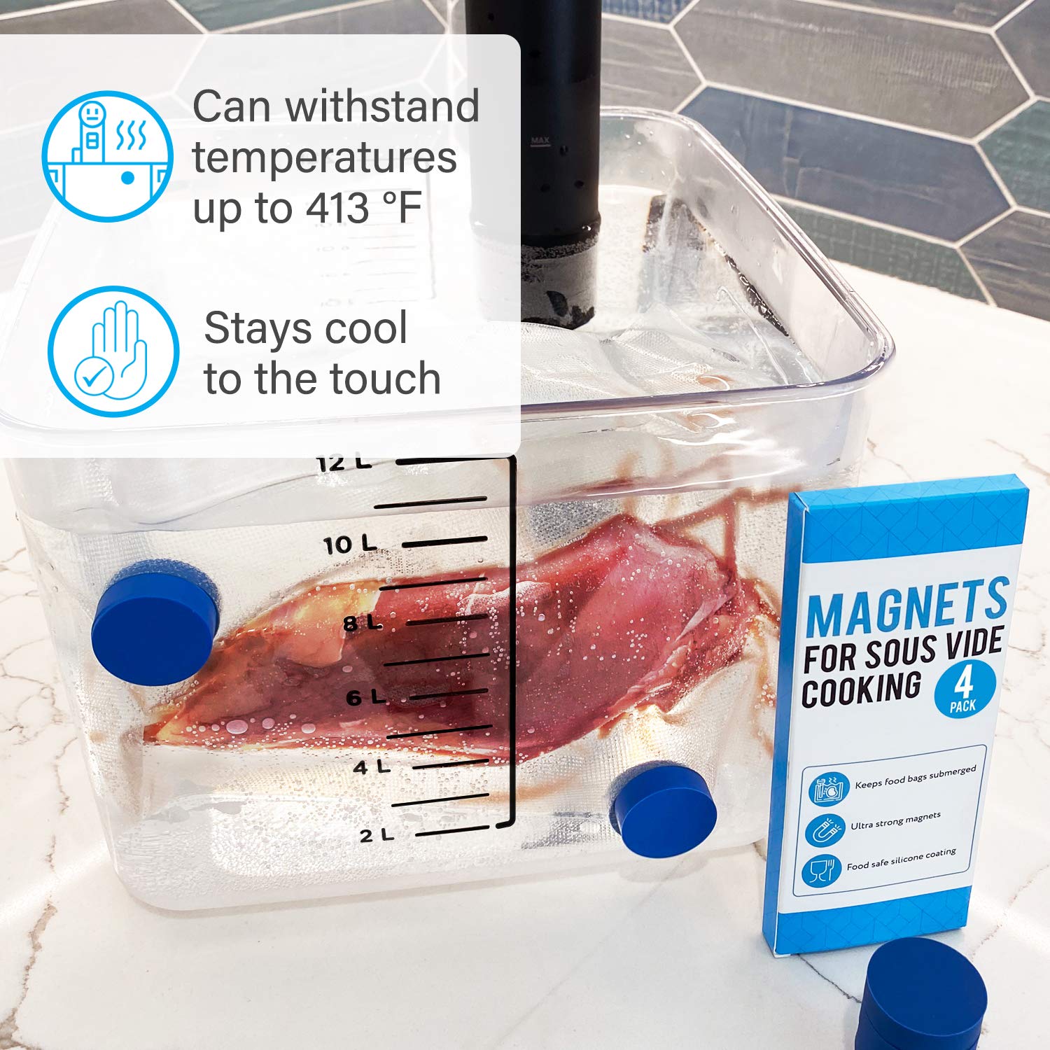 IMPRESA imanes sous vide azules facilitan limpieza y mantenimiento del equipamiento