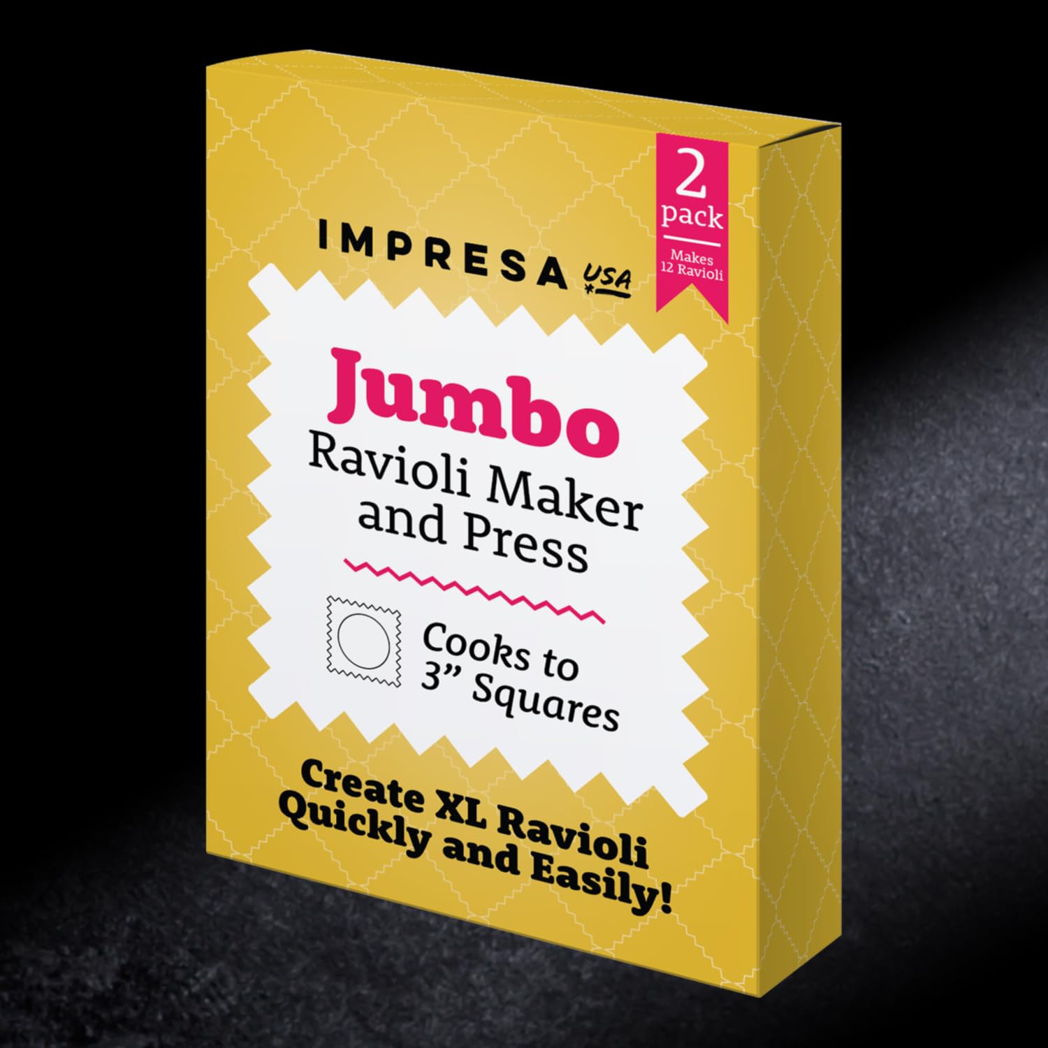 IMPRESA Jumbo Ravioli Maker apto para lavavajillas, limpieza rápida