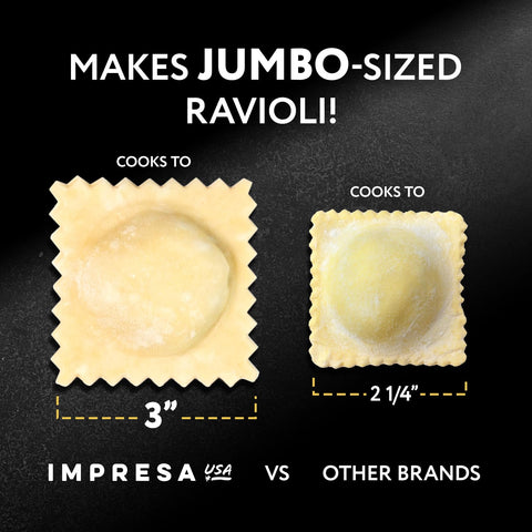 IMPRESA Jumbo Ravioli Maker kit con 2 cortadores para cortar la masa con precisión