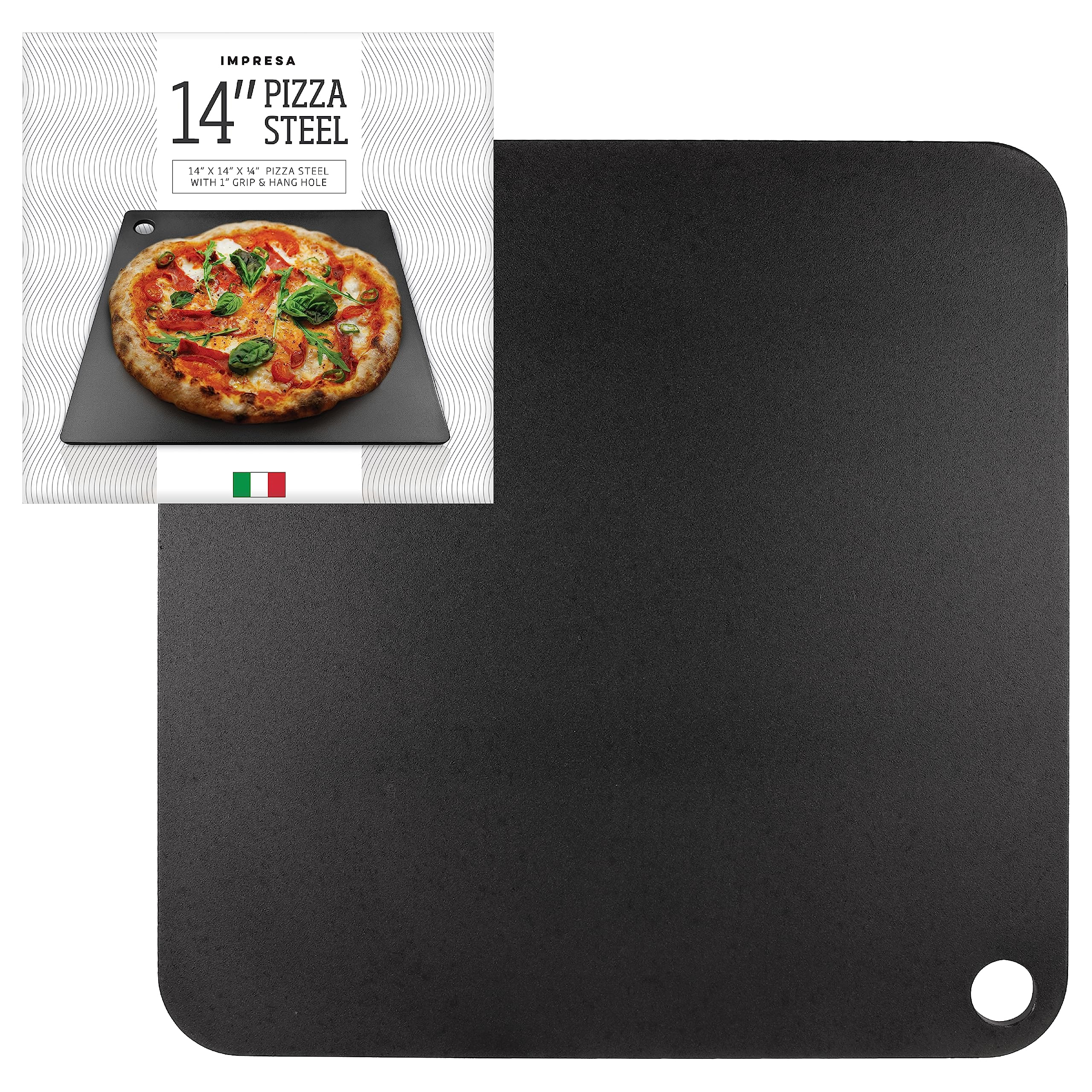 IMPRESA Placa en negro, diseño robusto para cocción estable.