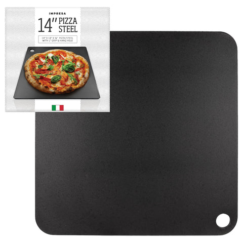 IMPRESA Placa en negro, diseño robusto para cocción estable.