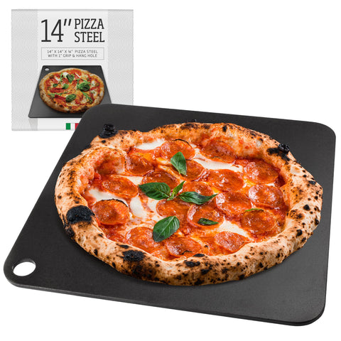IMPRESA Placa de acero para pizza en horno, distribución de calor para una masa crujiente.