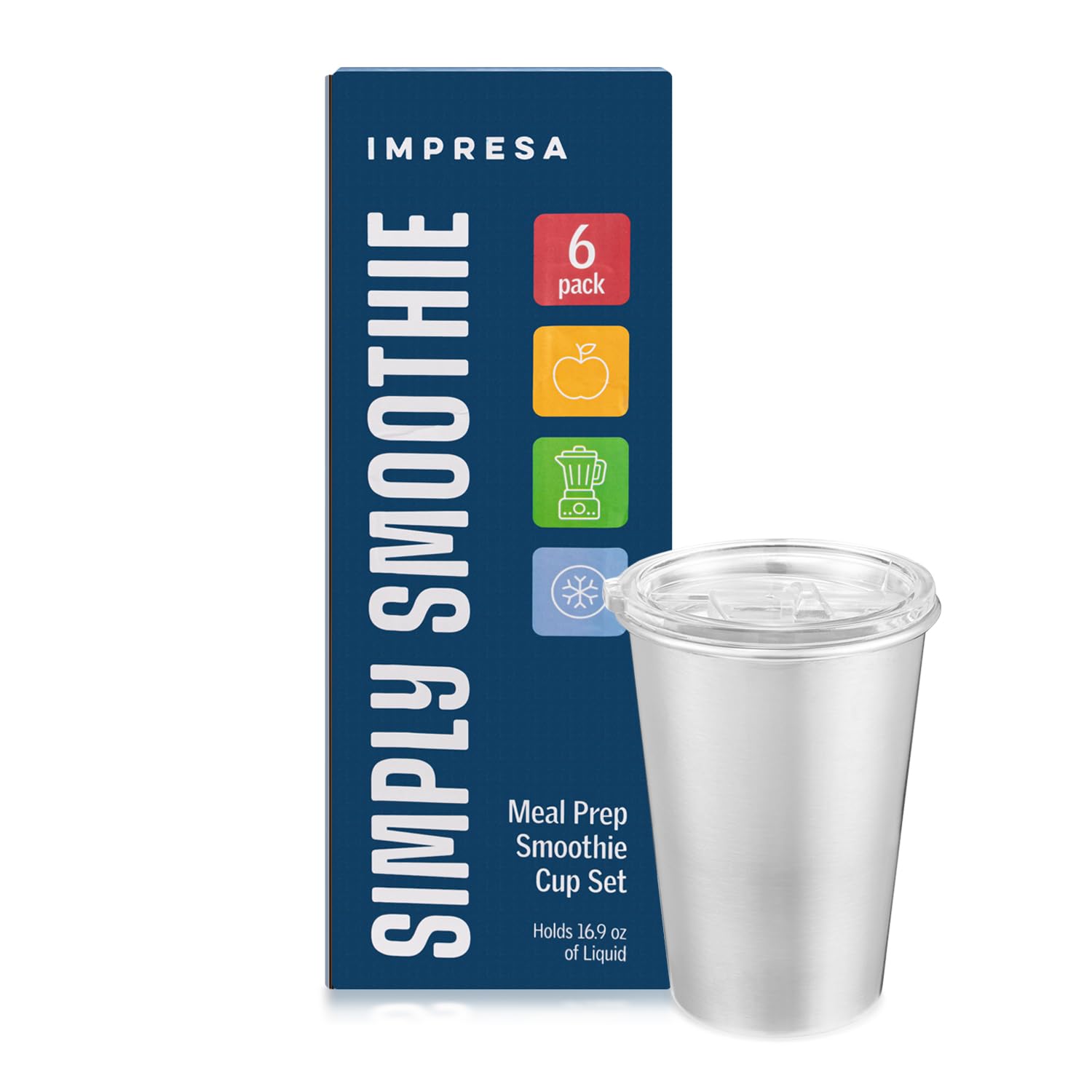 Conjunto de 6 vasos IMPRESA para preparar batidos semanales con conveniencia.