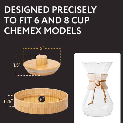 IMPRESA tapa aislante para Chemex con sello de goma conserva la temperatura