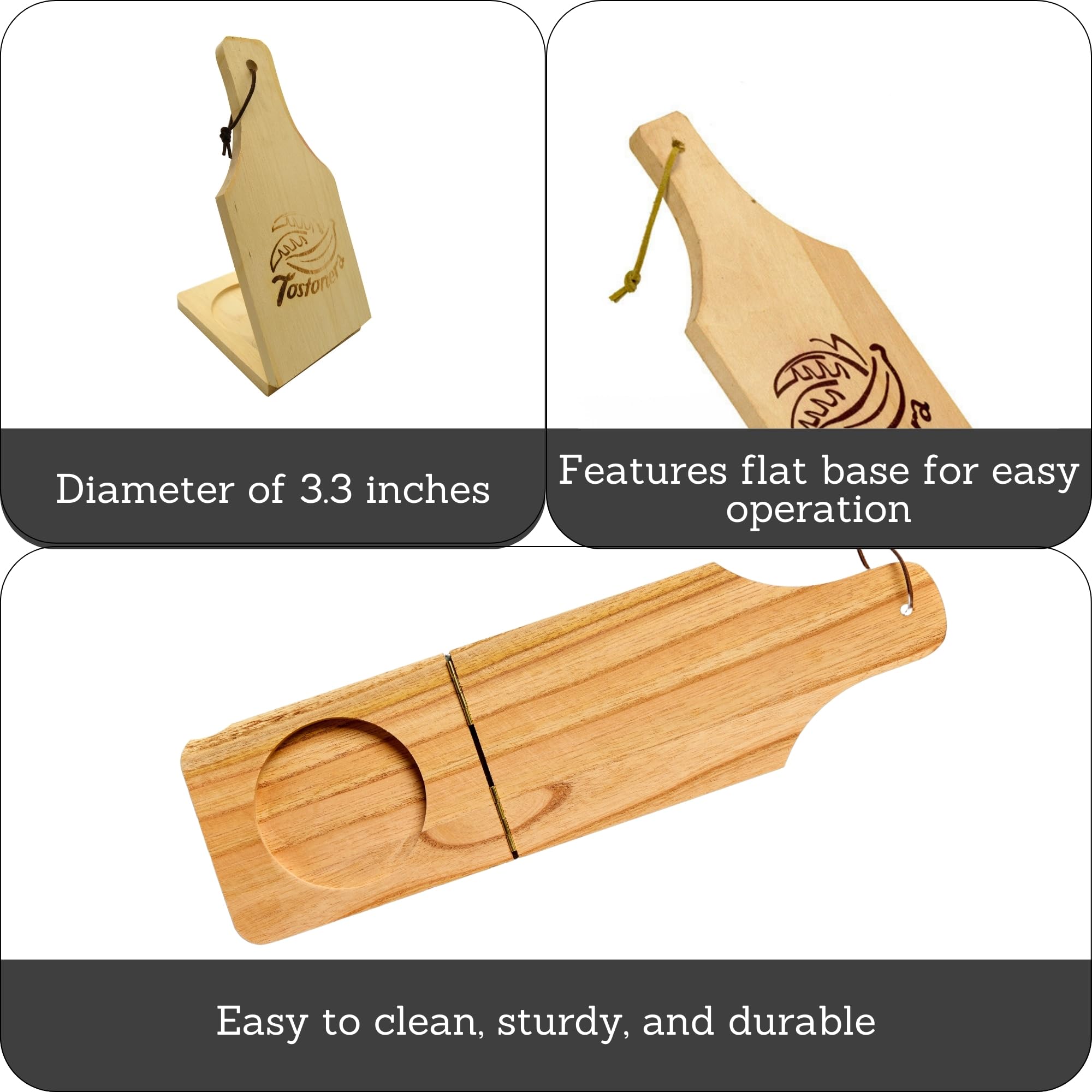 La Tostonera Imusa facilita el prensado de plátanos para tostones uniformes.