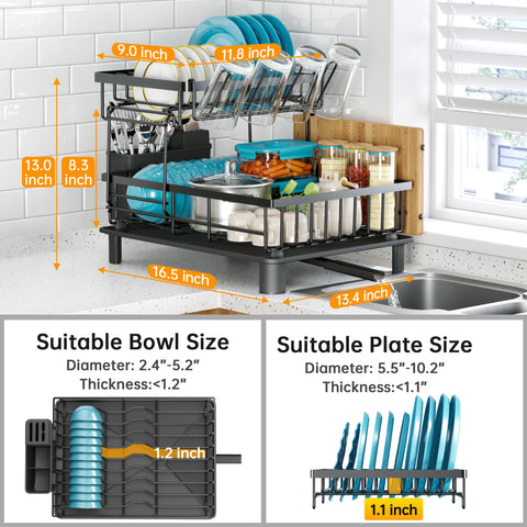 IMXSUMDA escurridor-platos compacto para encimera, ideal en apartamentos pequeños.