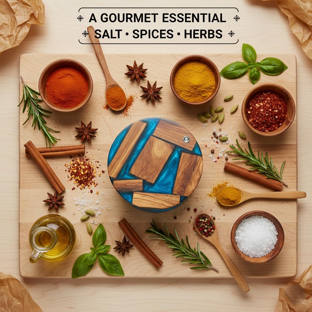 INARTISA Namakdani arte-cocina para sal y hierbas en la mesa.