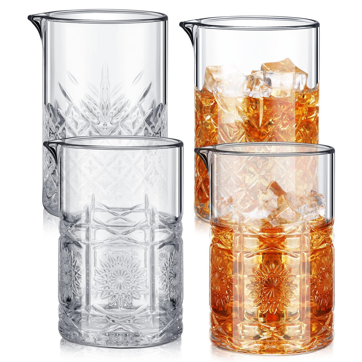 Inbagi cuatro vasos mezcladores de cristal con capacidad de 700 ml para cócteles.