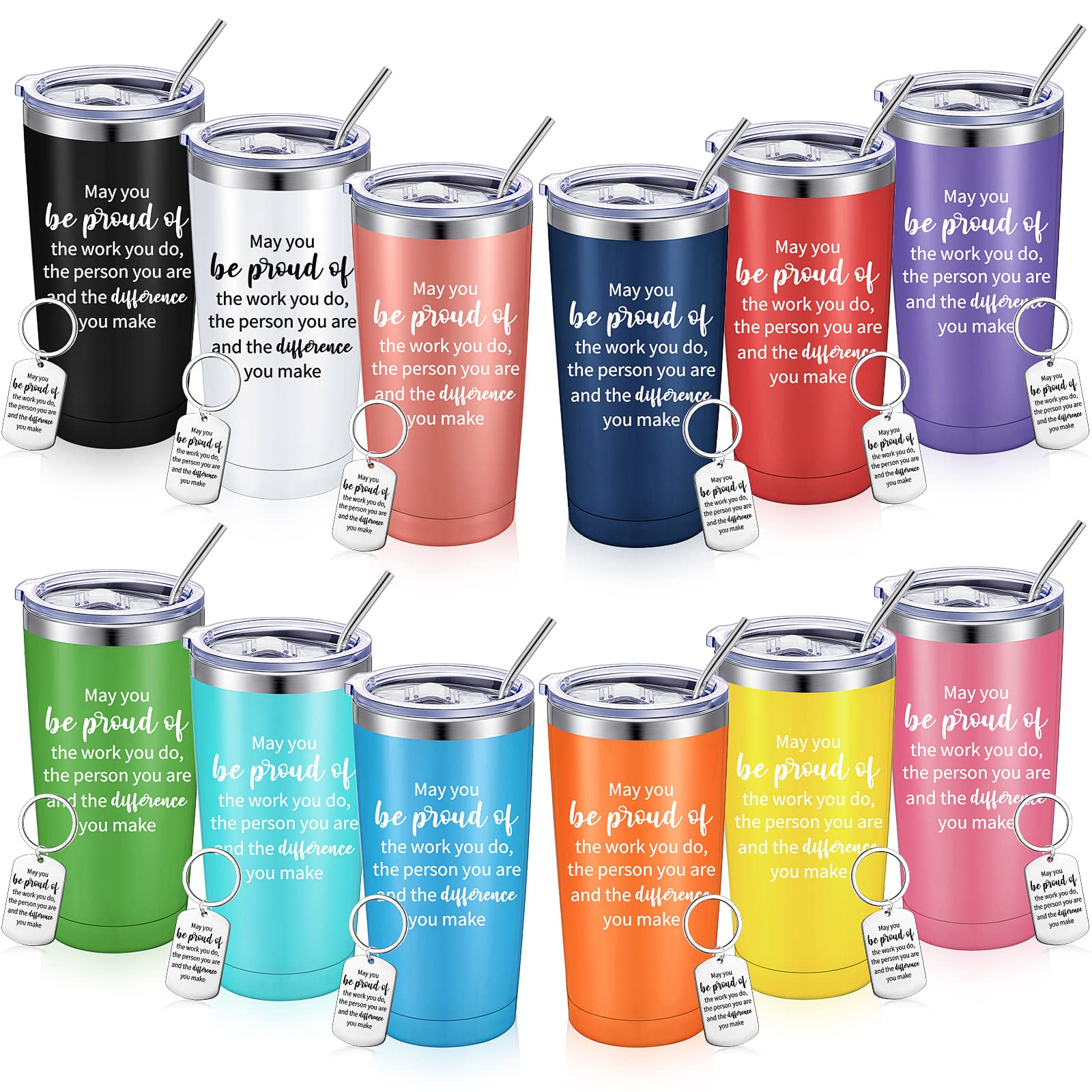 Inbagi vaso termico 20 onzas con tapa y pajilla, ideal para bebidas frías o calientes.