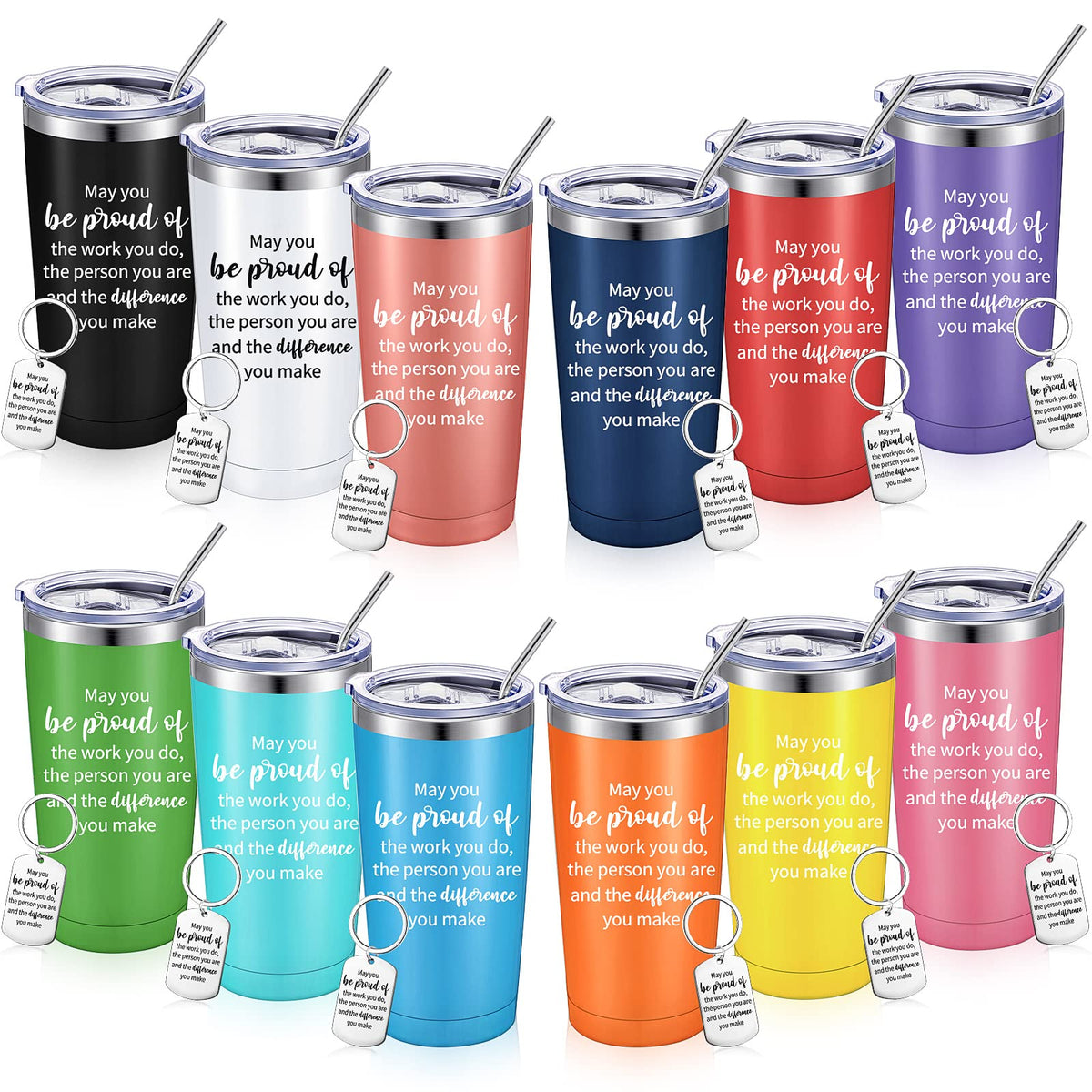 Inbagi vaso termico 20 onzas con tapa y pajilla, ideal para bebidas frías o calientes.