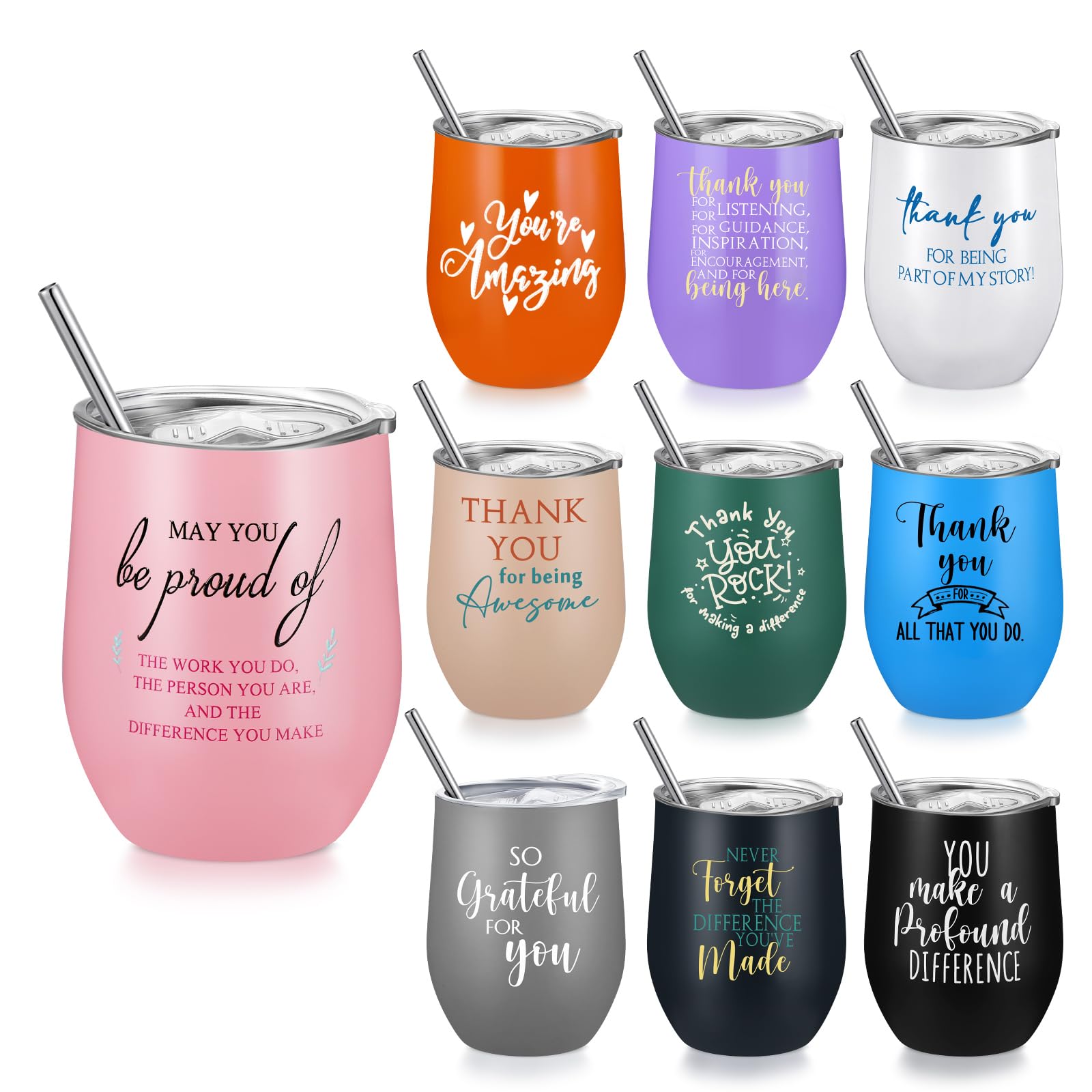 Vaso Inbagi 12oz aislado, doble pared, perfecto para viajes y oficina.