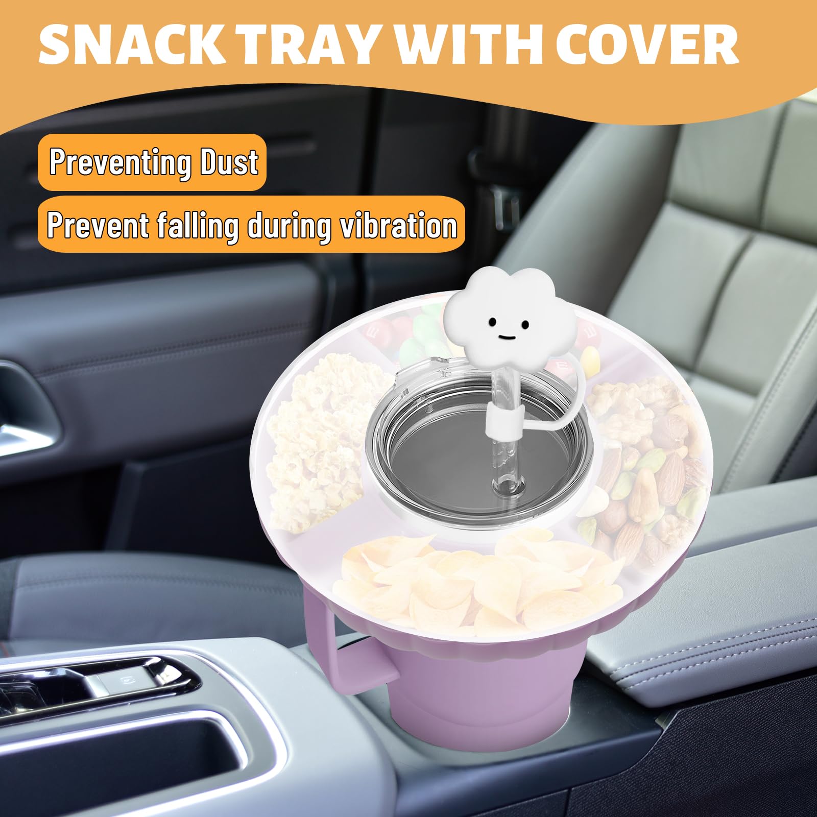 Diseño ergonómico de la bandeja snack Incolumitas para Stanley 30 onzas